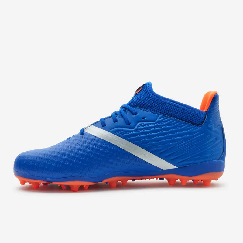 Kipsta BOTAS DE FÚTBOL NIÑO CON CORDONES VIRALTO III MG/AG AZUL Y NARANJA - Imagen 3