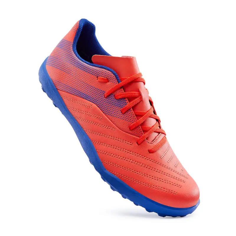 Botas De Fútbol Niños Kipsta Agility 140 HG Rojo Azul - Imagen 4