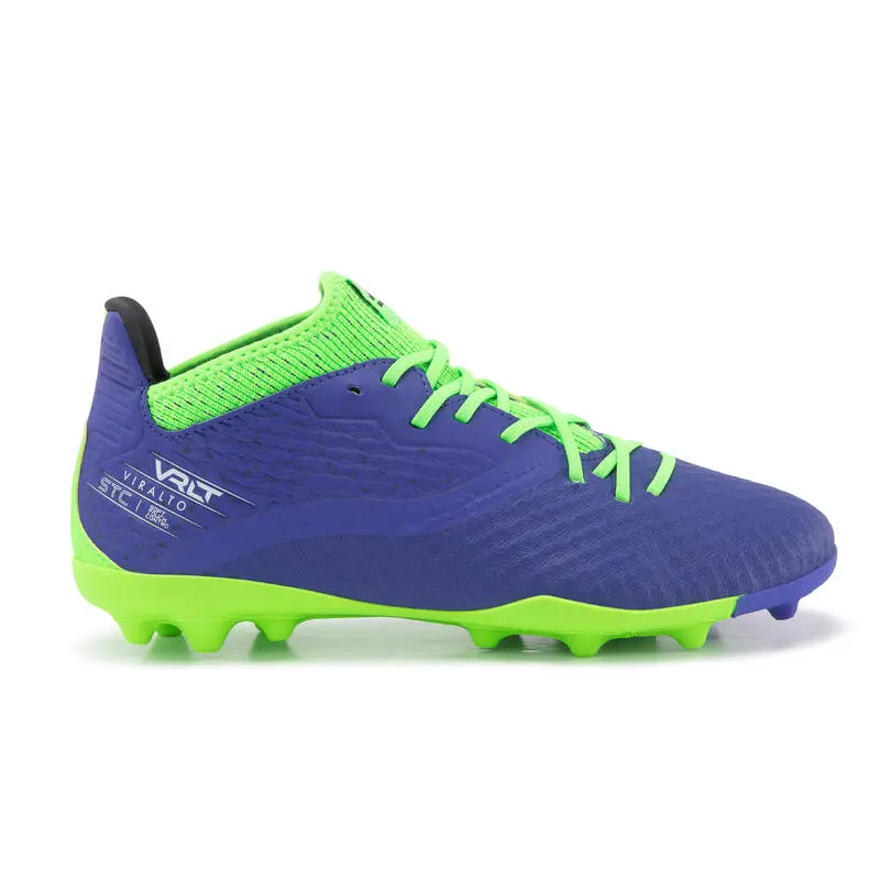 Kipsta Botas De Fútbol Niños Para Terreno Seco VIRALTO III MG Azul Y Verde Fluo - Imagen 2