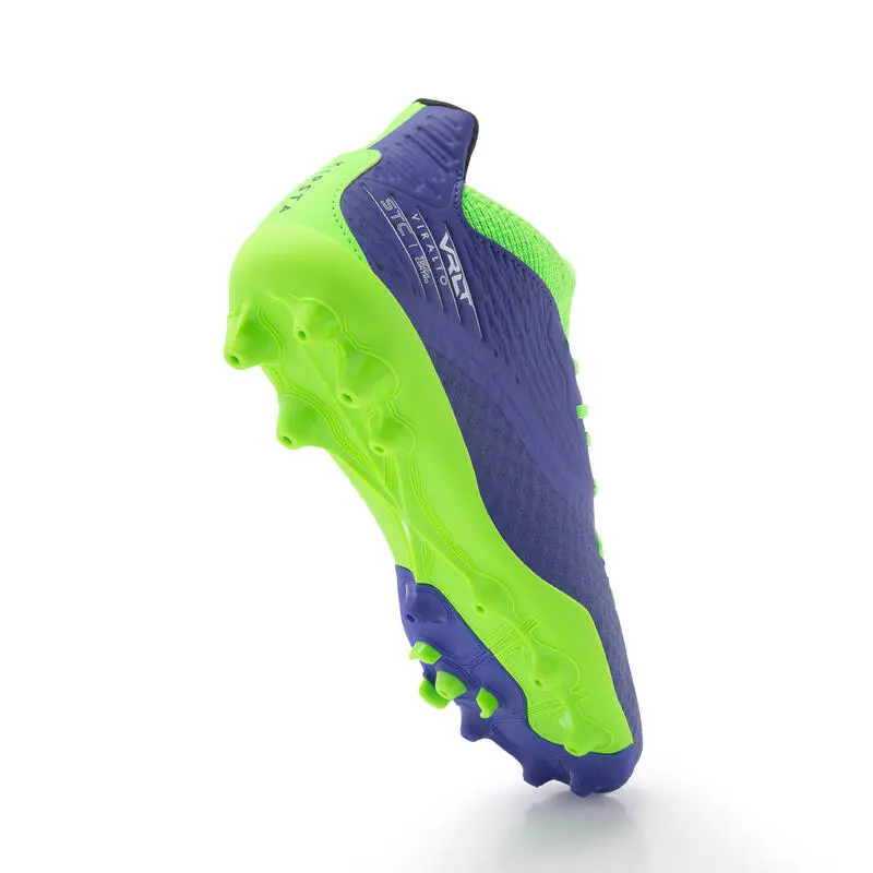 Kipsta Botas De Fútbol Niños Para Terreno Seco VIRALTO III MG Azul Y Verde Fluo - Imagen 4