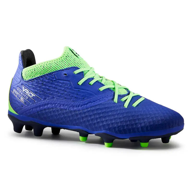 Kipsta Botas De Fútbol Viralto III Terreno Seco FG Niños Azul Verde Fluo - Imagen 2