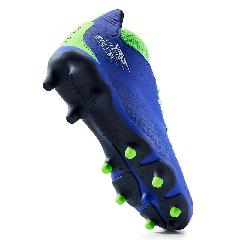 Kipsta Botas De Fútbol Viralto III Terreno Seco FG Niños Azul Verde Fluo - Imagen 4