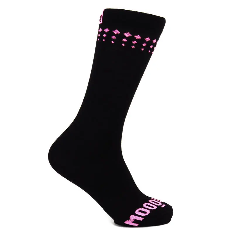 Calcetines Unisex Térmicos Invierno Mooquer Dots Lana Merino Negros Bordados - Imagen 2