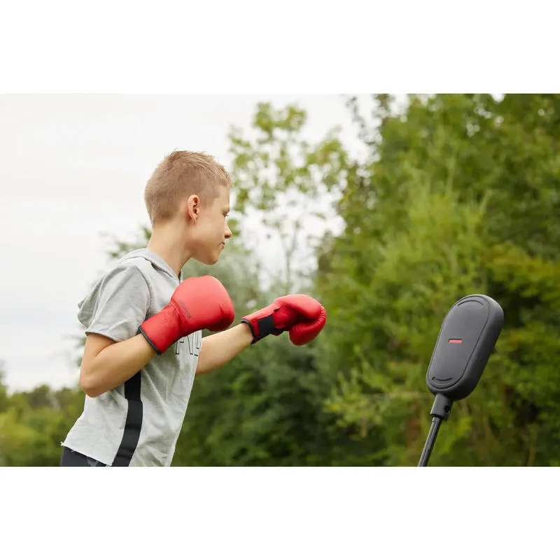 Camiseta De Boxeo Manga Corta Y Capucha Niños Outshock 100 Gris - Imagen 3