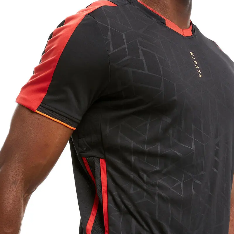 Kipsta Camiseta De FĂștbol Adulto Kispta Traxium Negro Y Rojo - Imagen 4