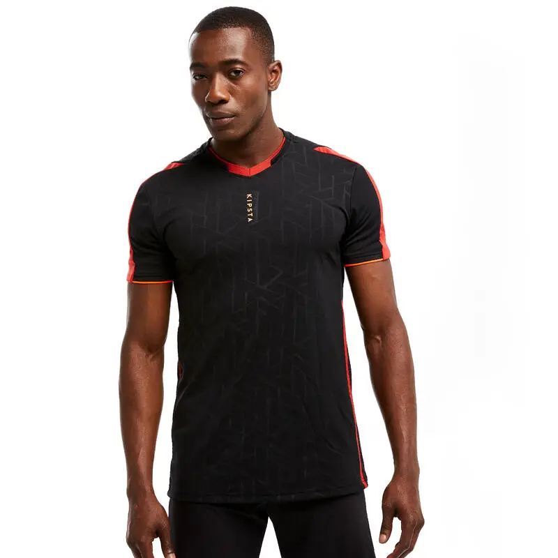 Kipsta Camiseta De FĂștbol Adulto Kispta Traxium Negro Y Rojo