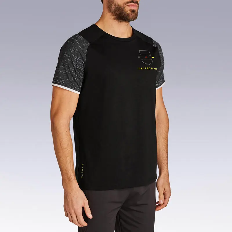 Camiseta De Fútbol Alemania Adulto Kipsta F100 2022 Negra - Imagen 2