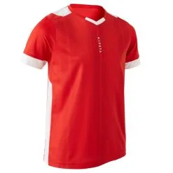 Camiseta De Fútbol Kipsta F500 Niños Rojo Y Blanco