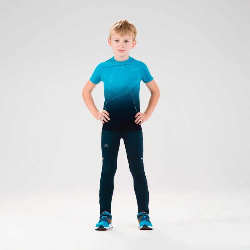 Camiseta Running Manga Corta Niños Kiprun Skincarte Azul