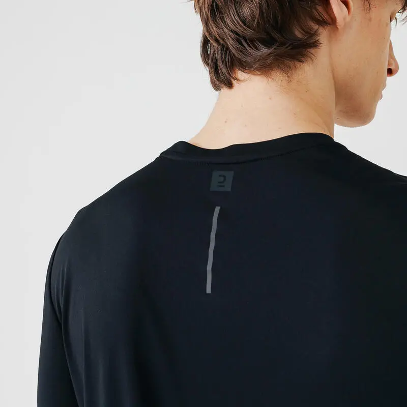 Kalenji Camiseta Running Manga Larga Transpirable Hombre Sun Protect Negro - Imagen 5