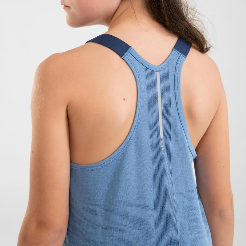 Camiseta Sin Mangas Running Sin Costuras Niña - KIPRUN CARE Azul - Imagen 4
