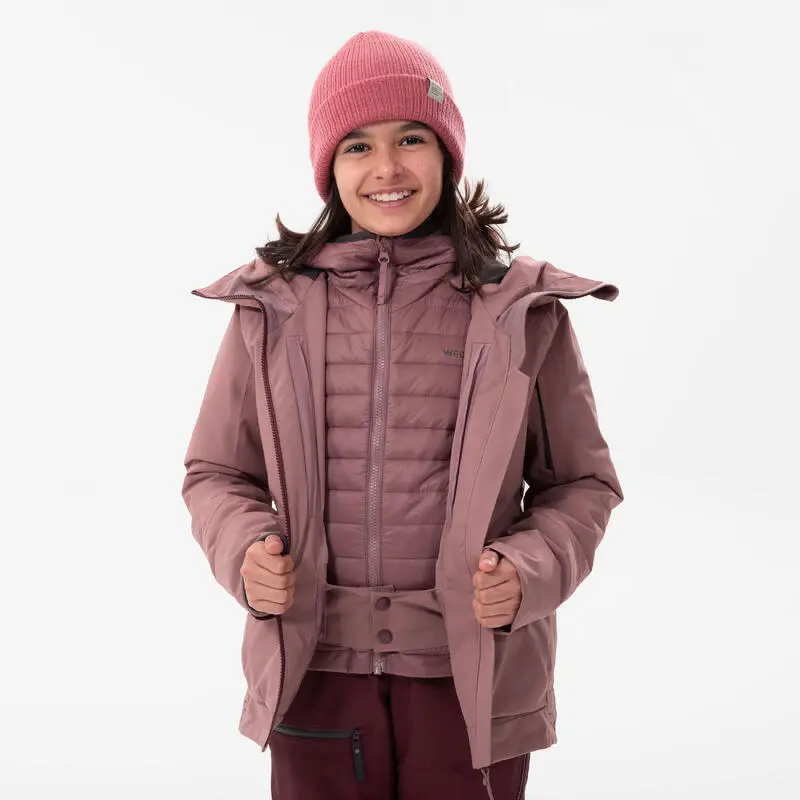 Chaqueta De Esquí Y Nieve 3 En 1 Niña Wedze Free900 Rosa - Imagen 4