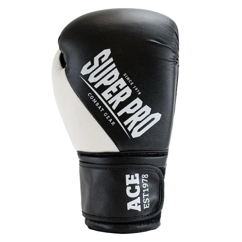 Super Pro Combat Gear Guantes De Boxeo - Ace - En Blanco Y Negro - Imagen 5
