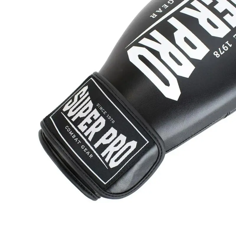 Super Pro Combat Gear Guantes De Boxeo - Champ - En Blanco Y Negro - Imagen 4