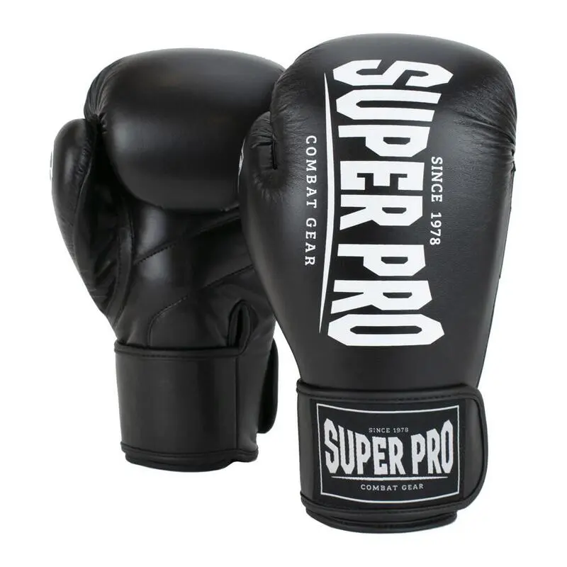 Super Pro Combat Gear Guantes De Boxeo - Champ - En Blanco Y Negro