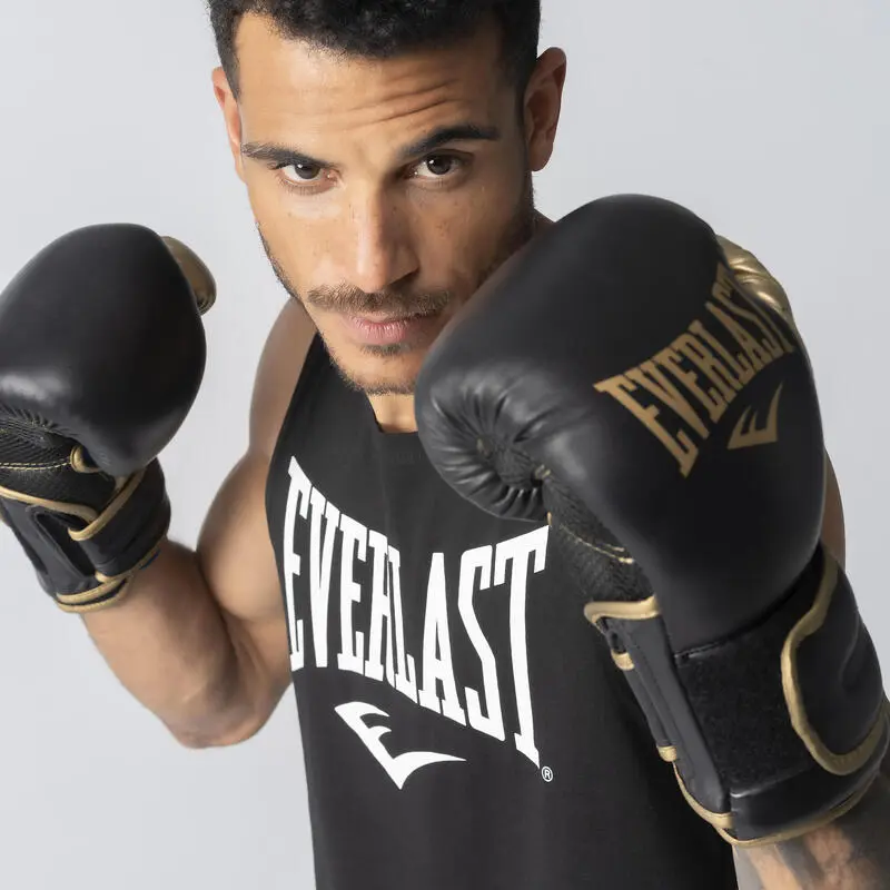 Guantes De Boxeo Everlast Powerlock Negro/oro - Imagen 2