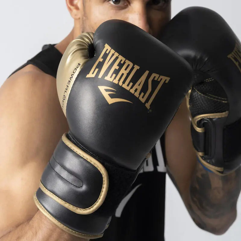 Guantes De Boxeo Everlast Powerlock Negro/oro