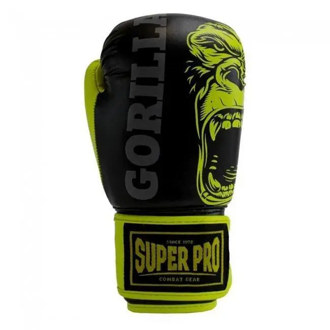 Super Pro Combat Gear Guantes De Boxeo Para Niños - Gorilla - Amarillo Negro - Imagen 2
