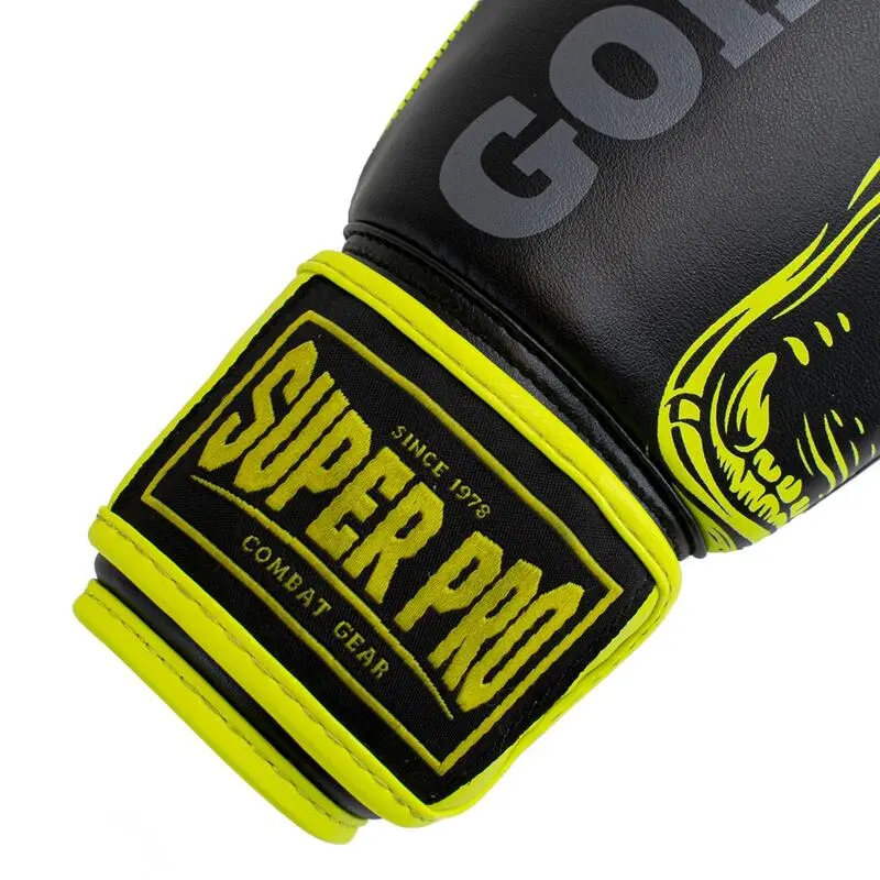 Super Pro Combat Gear Guantes De Boxeo Para Niños - Gorilla - Amarillo Negro - Imagen 5