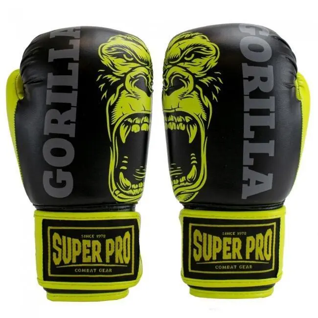 Super Pro Combat Gear Guantes De Boxeo Para Niños - Gorilla - Amarillo Negro