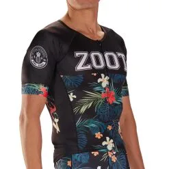 Maillot Triatlon Manga Corta Hombre ZOOT AERO 83 Negro Estampado