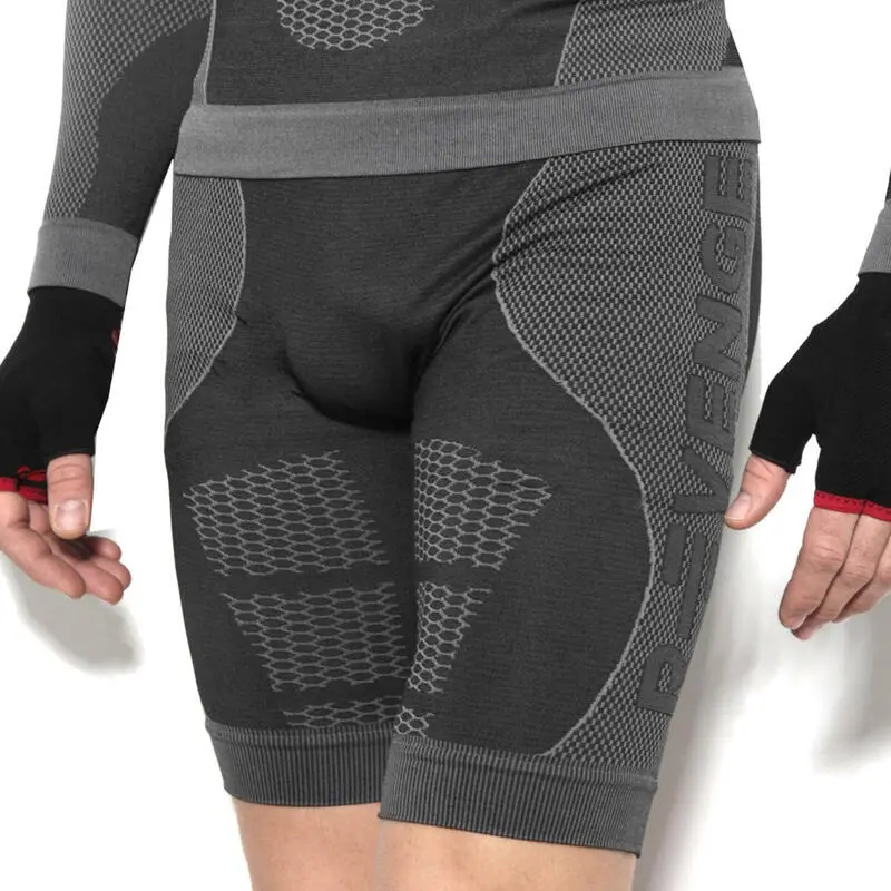 R-EVENGE Pantalones Técnicos Hombre Running Fitness Térmico Transpirable Negro