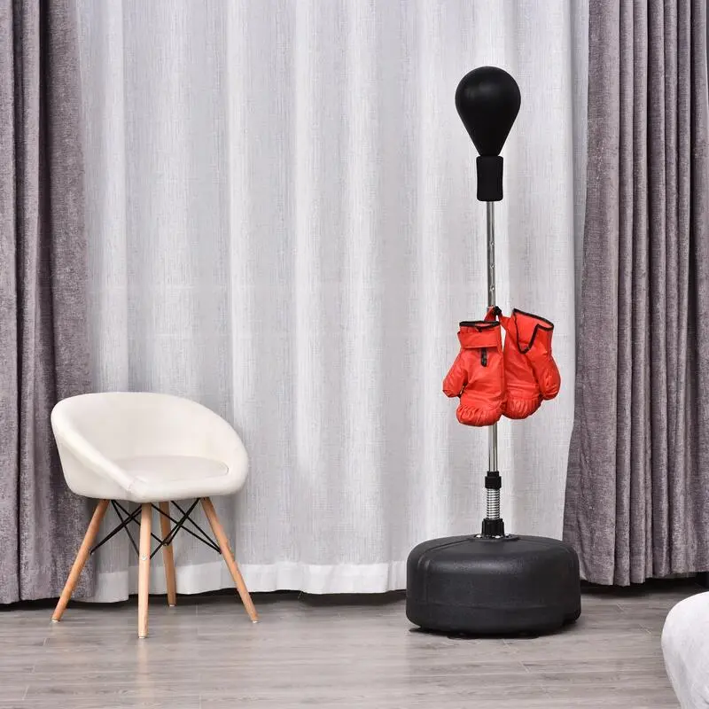 Saco De Boxeo De Pie HOMCOM Negro Ø48x154 Cm Acero Pu Pe - Imagen 2