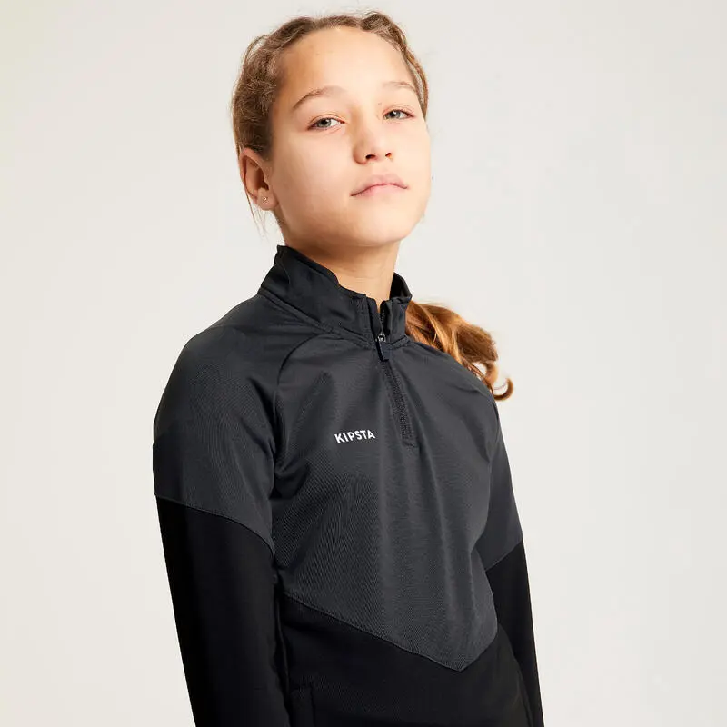 Sudadera De Fútbol Niña Kipsta Viralto+ Negro - Imagen 2