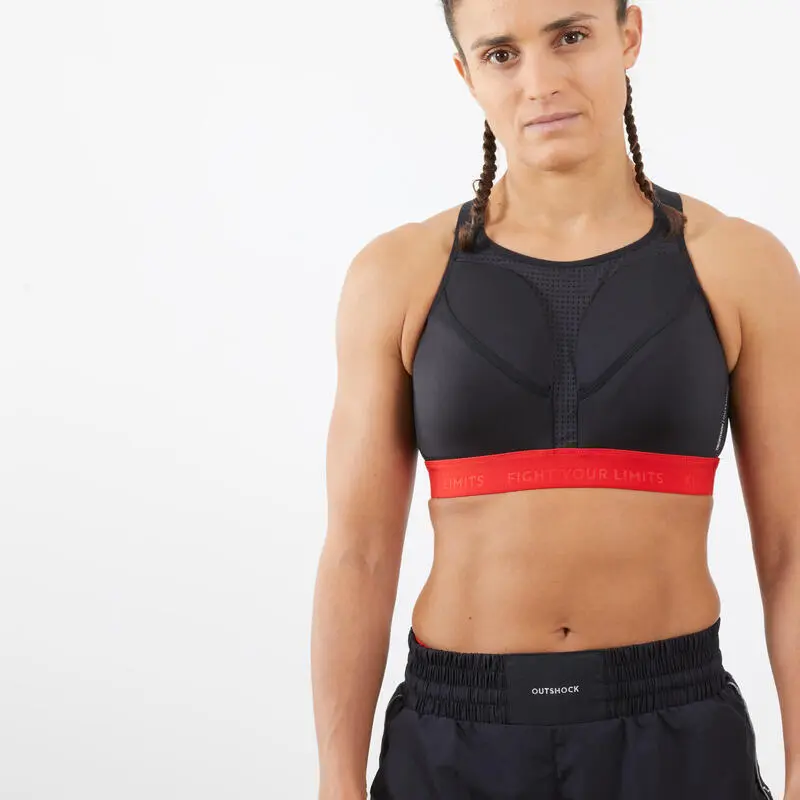 Top Boxeo Con Protección Mujer Outshock 500 Negro