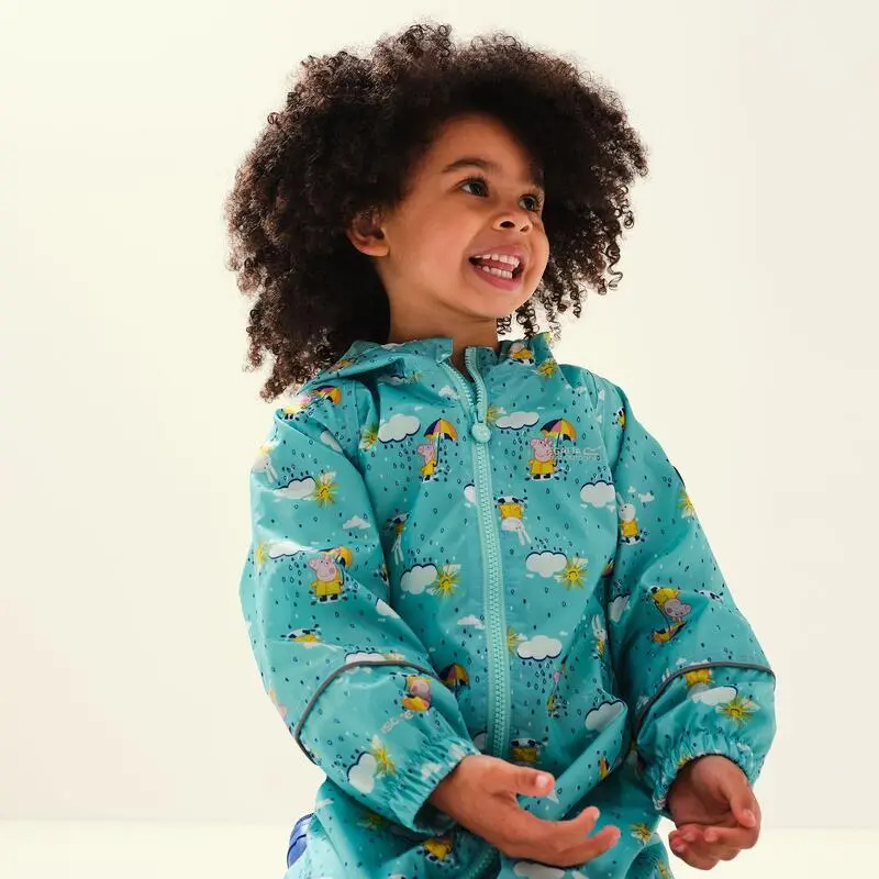 Regatta Traje Impermeable Pobble De Peppa Pig Nubes Para Niños/Niñas Azul Aruba - Imagen 4